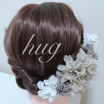 【Uピン】キクと小花の髪飾り