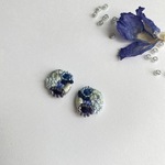 【June】　ビーズ刺繍　ビーズピアス　刺繍　刺しゅう　手刺繍　