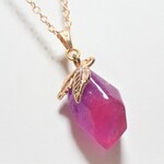 果実鉱石のネックレス レジン パープル スパイシーピンク