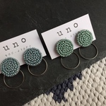 パールカラービーズ刺繍×リングキャッチピアス・イヤリング