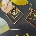 ＊SALE＊ダブルスクエア ピアス/イヤリング（月猫）