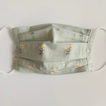 【夏用】冷感プリーツマスク／フィルターポケット付き　ミニフラワー