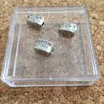 ３個入り カレンシルバー 長方形 花模様 チェンマイ ビーズ パーツ silver no.04