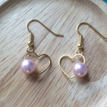 ピンクパール&ハート☆ゴールドピアス