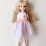リカちゃん　服　ワンピース　チュール　ホワイト