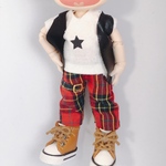 ❤️バンド風衣装衣装3点セット❤️レッド（Tシャツ、パンツ、ベスト）オビツ11 ねんどろいどどーる