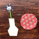 “006”お花のしおりとコースター　見せかけフラワーベースをそえて