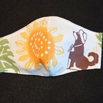 夏用 手ぬぐいマスク  柴犬とひまわり②