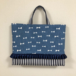 【受注製作品】レッスンバッグ(リボン&ストライプ )