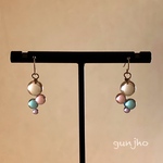 夏！シンプルガラスのバブルピアス（パステル）