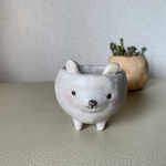 しろくまる　豆鉢