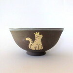 つぐみ製陶所 王様猫のご飯茶わんI