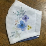 手描き花柄マスク  一点物