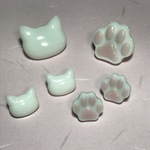 白猫のプッシュピン6個