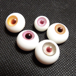 義眼の目玉パーツ（グラスアイ）５粒セットその4（ジャンク品）