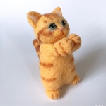 お願い猫🐱茶トラ　羊毛フェルト