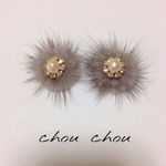 【再販】フラワービジュー＊ファーピアス