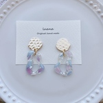 ゴールド×紫陽花の不規則フープ　ピアス　イヤリング