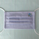 洗って使えるプリーツマスク   ワンポイント刺繍(ネモフィラ)