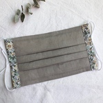 【再販】リネンプリーツマスク　ハンドメイド　レディースサイズ