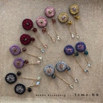 お花刺繍＊しずくチェーンピアス
