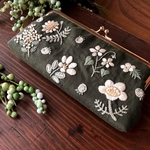 ✥がま口✥  春のお花 18cm オリーブ