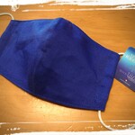 ykmkk様ご予約品⭐真夏のマスク⭐ディープブルーリネン⭐アイスコットン⭐接触冷感⭐大人用手作り立体マスク⭐3層構造✨   