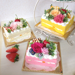 ＊フラワー＊フルーツケーキ〔多用途！誕生日/結婚祝/記念日/開店祝/新築祝/その他ギフトに◎〕