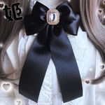 💎姫💎キラキラビジューリボンブローチ✨ブラック💖髪にもつけれる2Way🖤黒🖤量産型🎀地雷😈