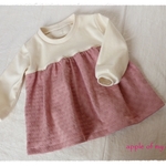 【size80】　ギャザーカットソー★ぷちぷちピンク　♪リボンヘアゴムプレゼント付き♪