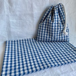 給食セット☻︎     （40×60）　ギンガムチェック（サックス）