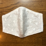 白　ハート　刺繍　コットン　夏マスク　レース