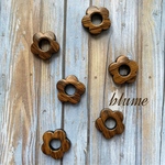 🆕【ウッドビーズ】flower woodpattern beads #BR