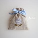 手刺繍巾着ポーチ ❁ あじさい