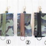 淡緑迷彩*ﾗﾝﾄﾞｾﾙ用ｷｰｹｰｽ(①soldout/②ﾌｧｽﾅｰ茶/③soldout)7-55