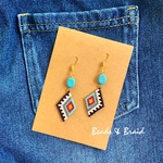 【再販】デリカビーズピアス/イヤリング　ネイティブアメリカン(Ａ)