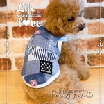 犬服 ヒッコリーデニムパッチワーク風♪タンクトップ