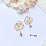 glitter wire flower ピアスorイヤリングor樹脂ピアス