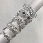 ビーズリング5個セット クリア
