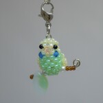 ビーズインコのファスナーチャーム