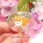コーギーの大人可愛いキラキラ✴️flowerポニーフック❤️✨ 送料無料 犬 花 限定 プレゼント ラッピング 女子力 ヘアアクセサリー