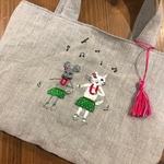 ハワイアンな刺繍トートバッグ♪〔再販なし作品〕
