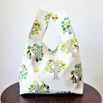 sugako様オーダー品レジ袋型エコバッグ◎鳥と木🌲◎ランチバッグ◎コンビニ袋◎薬局袋◎マチたっぷり15㎝◎
