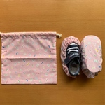 巾着付き靴カバー☆ピンクリボン