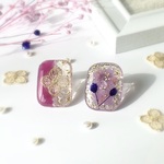 ゴールド レース の フラワー ピアス / イヤリング ◇ Pink Rouge