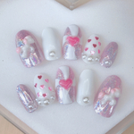 ネイルチップ 量産型　ゆめかわ　ネイル　ユニコーン　夏　ピンク　ゆめかわいい