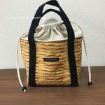 nina42214221様専用ページ♡　保冷ランチトート　かご柄　内ポケット付き