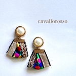 再販♡（カボション変更あり ）カラフルブレードタッセルピアス（イヤリング）
