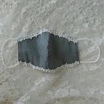 夏用マスク　グレードットコットン保冷剤ポケット付き　　　　　立体マスク