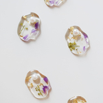 【4pcs purple】ドライフラワー入り水面クリアパーツ